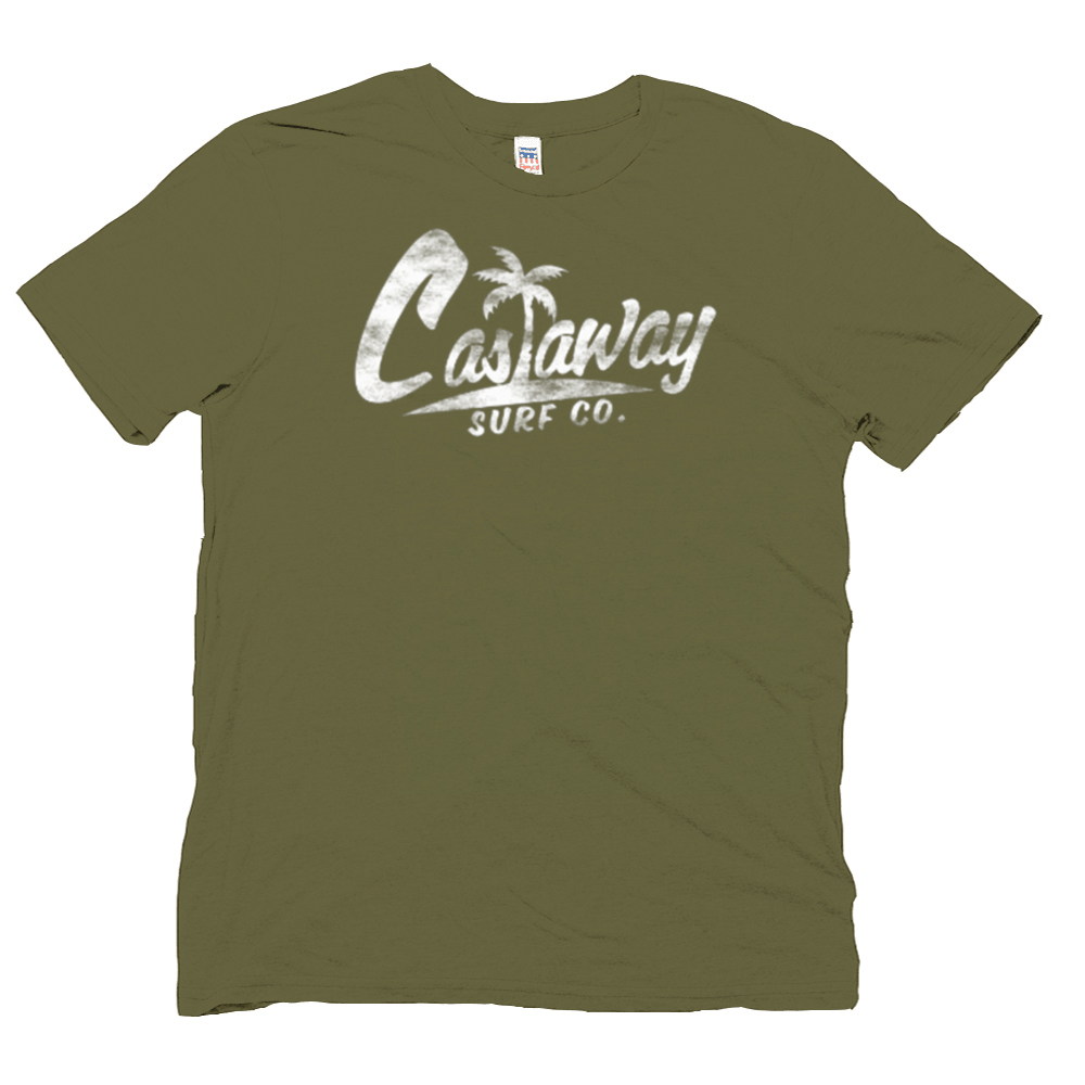 Castaway Surf Logo (White) Hemp T-Shirt