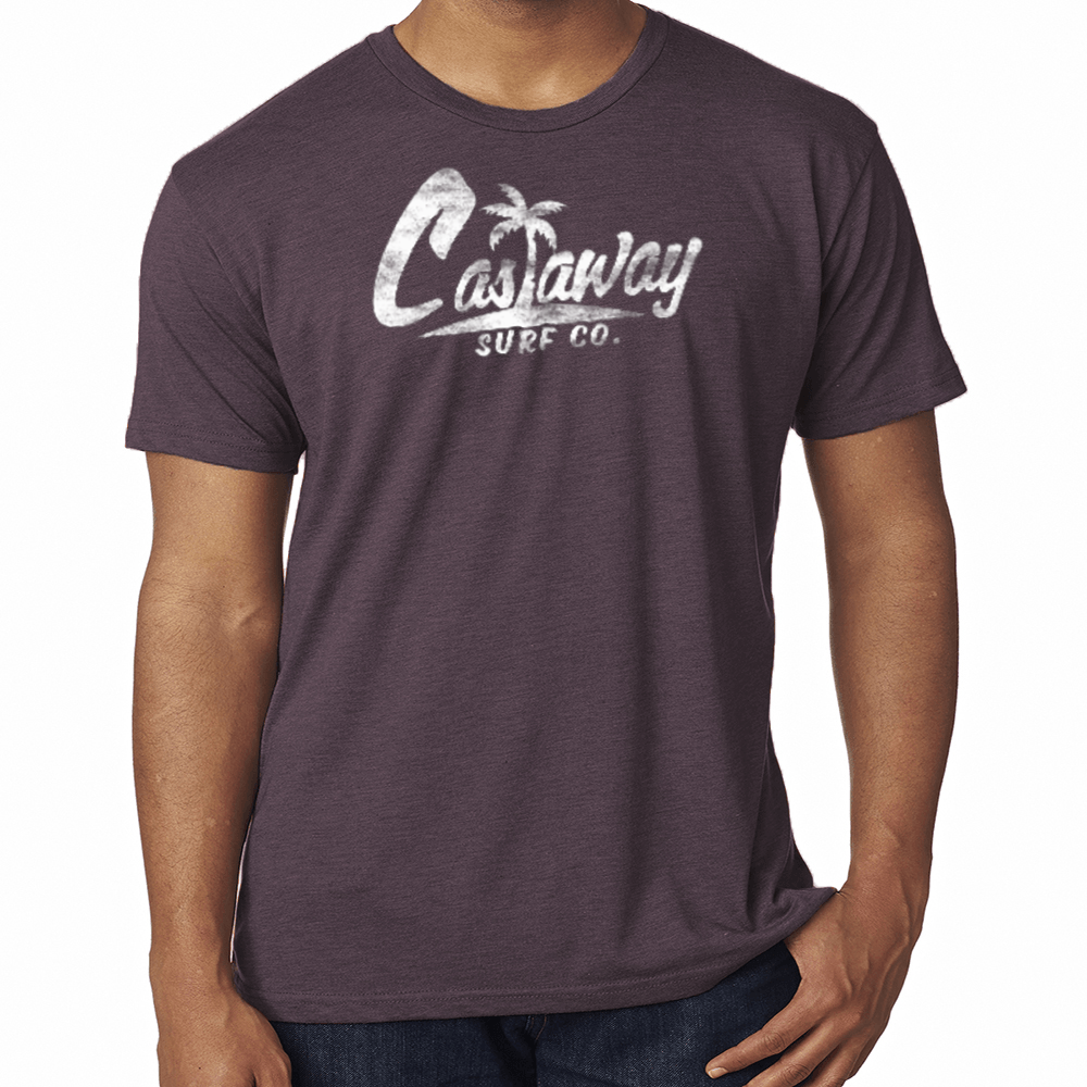 Castaway Surf Logo (White) Cotton T-Shirt