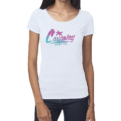 Women's Castaway Surf Logo (Teal - Purple) Bamboo T-Shirt