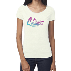 Women's Castaway Surf Logo (Teal - Purple) Bamboo T-Shirt