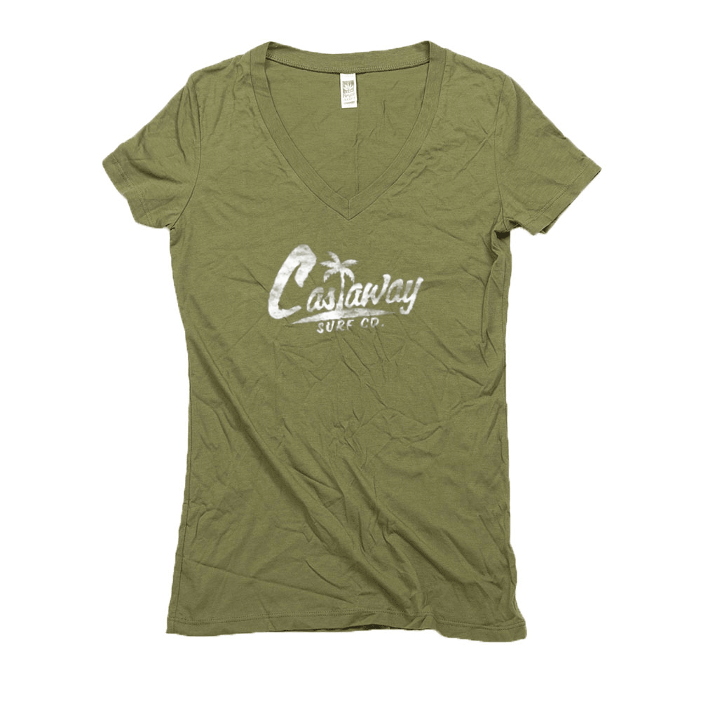 Women's Castaway Surf Logo (White) Hemp T-Shirt