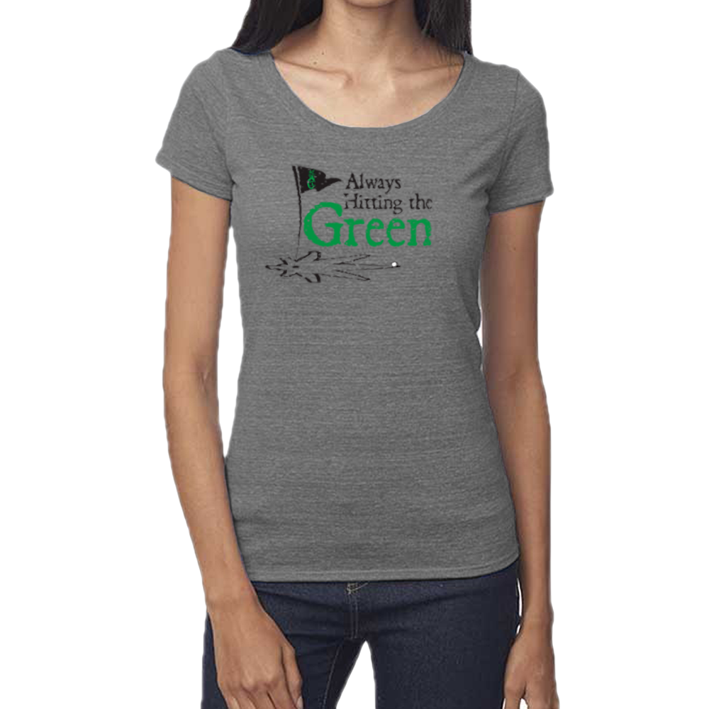 Women's Always Hitting the Green (Black) Bamboo T-Shirt
