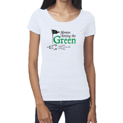 Women's Always Hitting the Green (Black) Bamboo T-Shirt