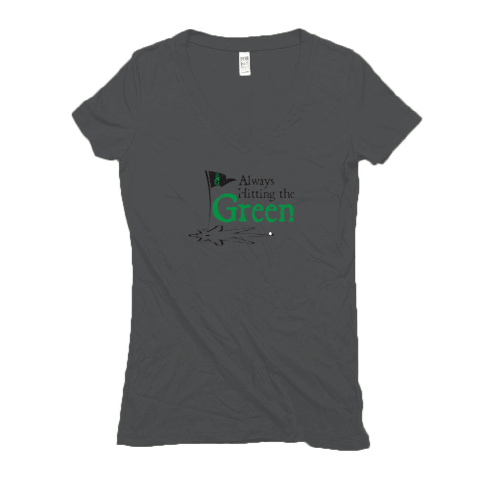 Women's Always Hitting the Green (Black) Hemp T-Shirt