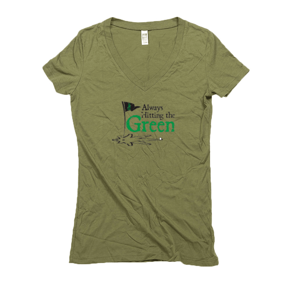 Women's Always Hitting the Green (Black) Hemp T-Shirt