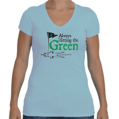 Women's Always Hitting the Green (Black) Cotton T-Shirt