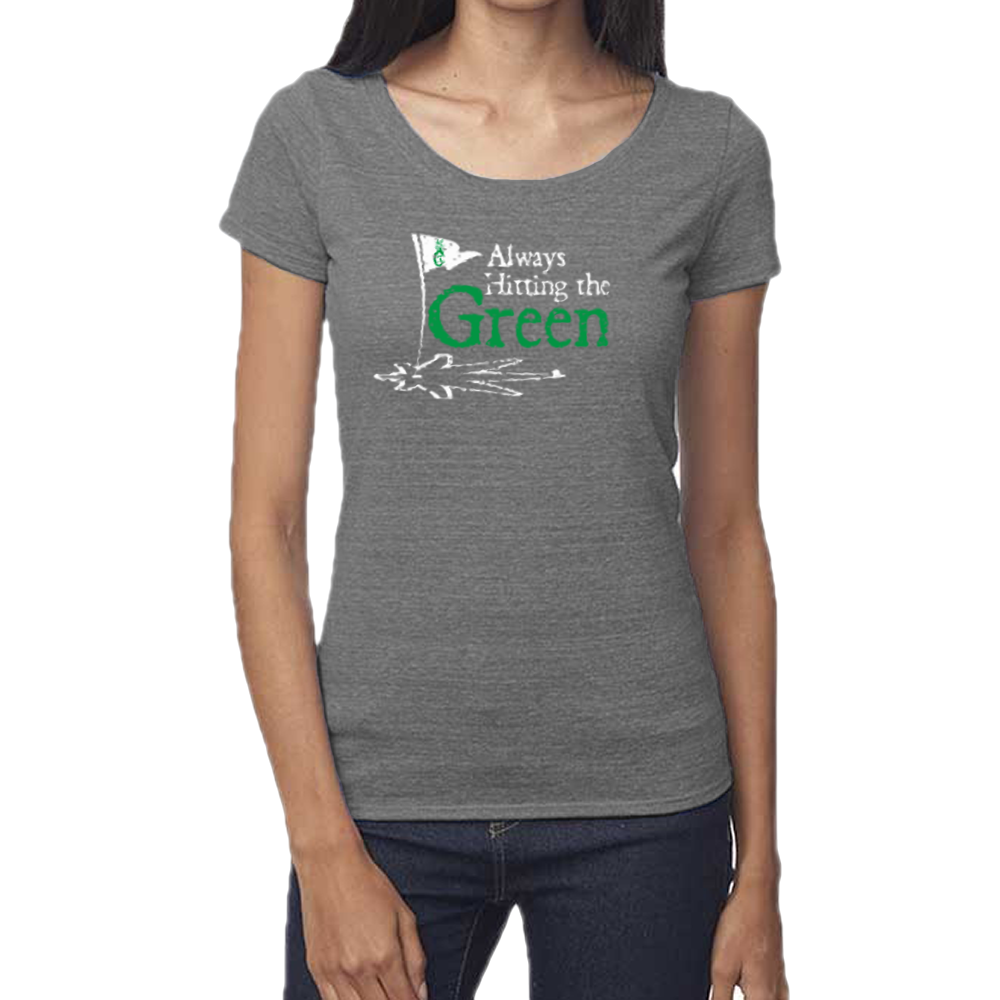 Women's Always Hitting the Green (White) Bamboo T-Shirt