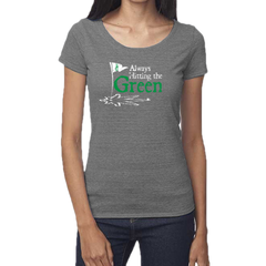 Women's Always Hitting the Green (White) Bamboo T-Shirt