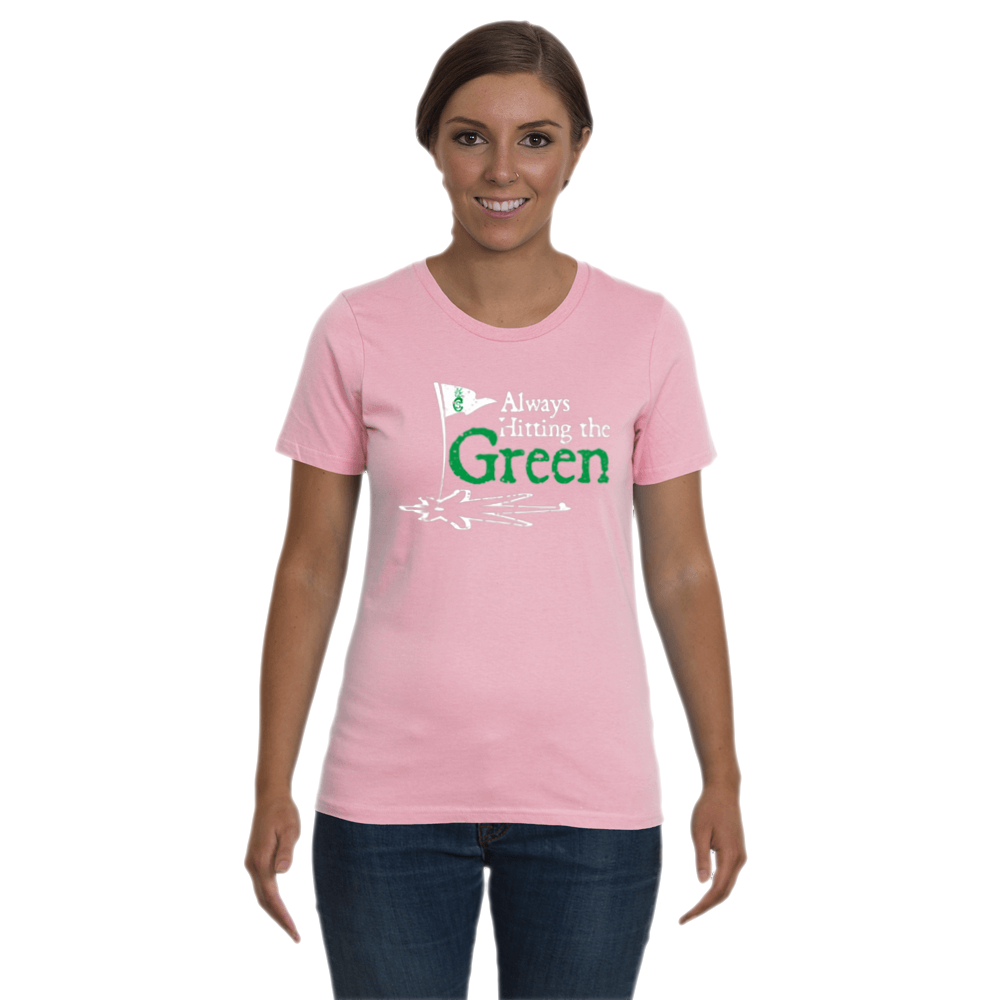 Women's Always Hitting the Green (White) Cotton T-Shirt