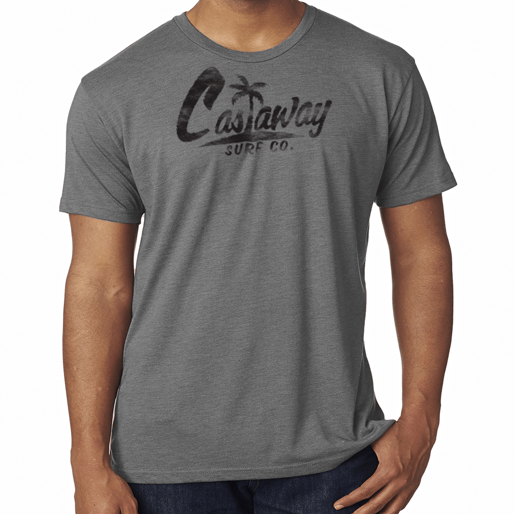Castaway Surf Logo (Black) Cotton T-Shirt