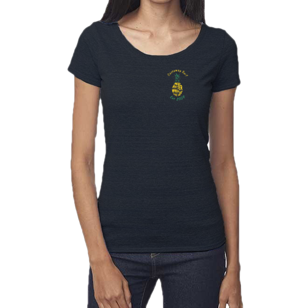 Women's No Matter Where You Are Pineapple Front Bamboo T-Shirt