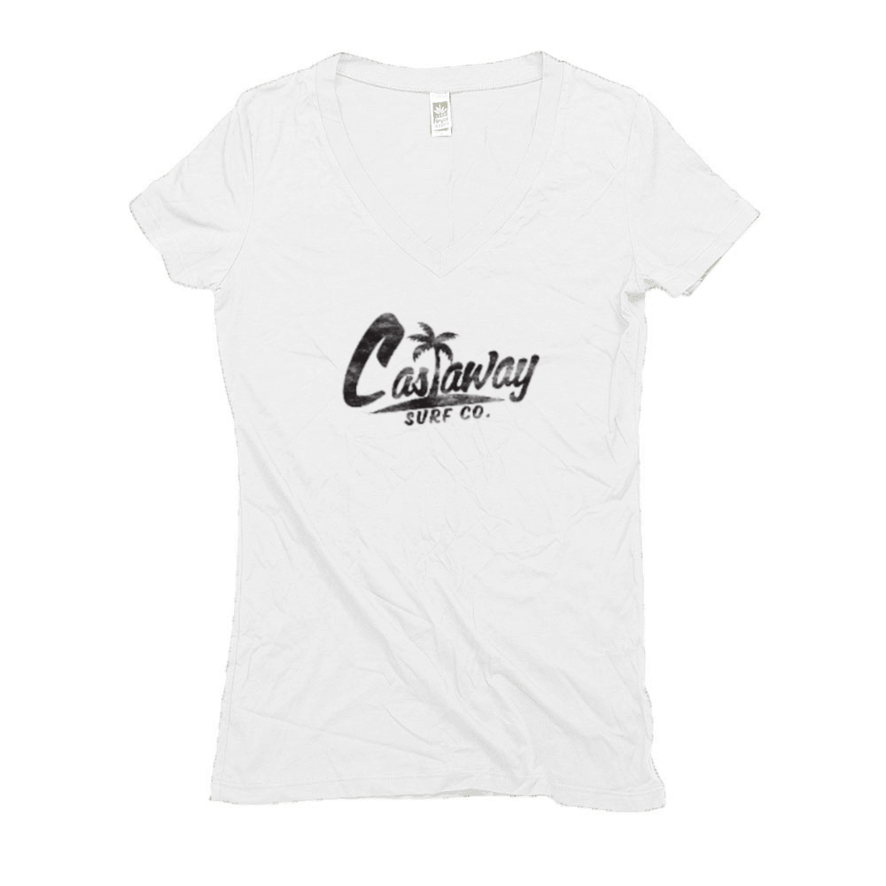 Women's Castaway Surf Logo (Black) Hemp T-Shirt