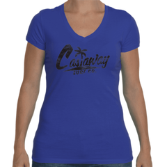 Women's Castaway Surf Logo (Black) Cotton T-Shirt