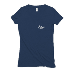 Women's Castaway Surf Box Logo (White) Hemp T-Shirt