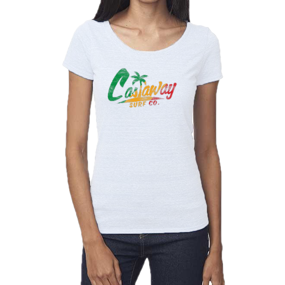 Women's Castaway Surf Logo (Rasta Edition) Bamboo T-Shirt