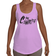 Women's Castaway Surf Logo (Black) Cotton Tank Top