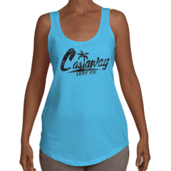 Women's Castaway Surf Logo (Black) Cotton Tank Top