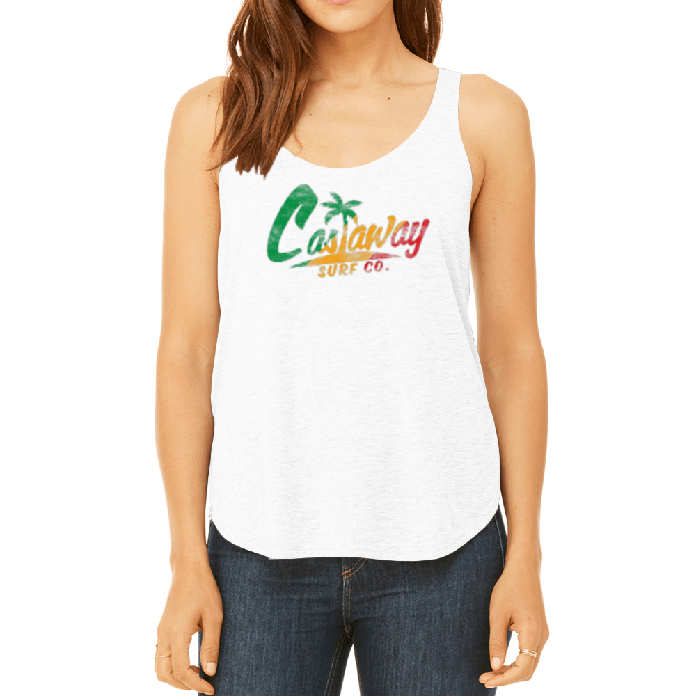 Women's Castaway Surf Logo (Rasta Edition) Cotton Tank Top