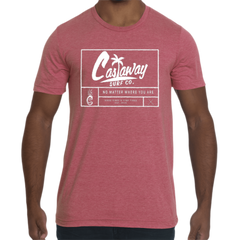 Castaway Surf Box Logo Front (White) Cotton T-Shirt