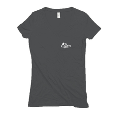 Women's Castaway Surf Small Logo (White) Hemp T-Shirt