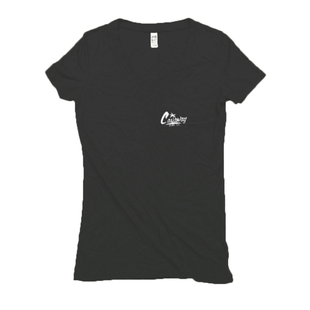 Women's Castaway Surf Small Logo (White) Hemp T-Shirt
