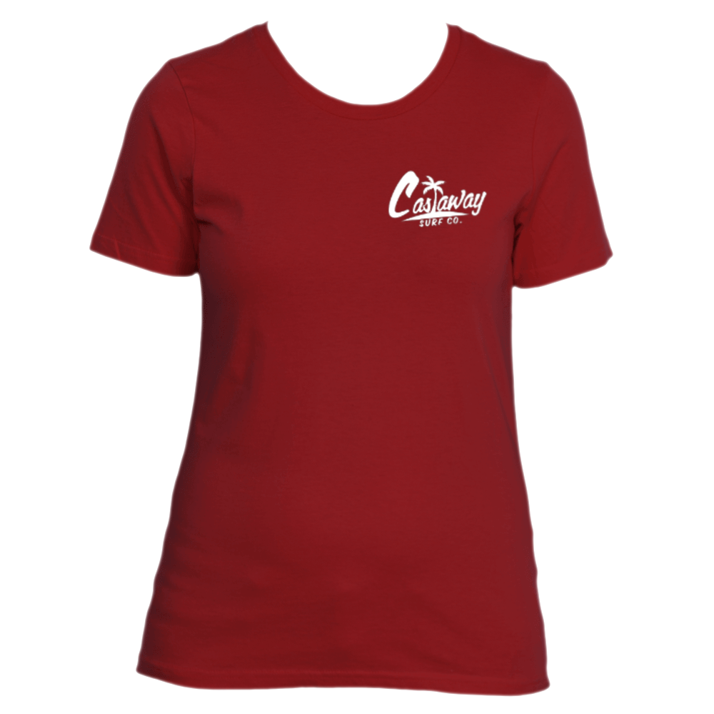 Women's Castaway Surf Box Logo (White) Cotton T-Shirt