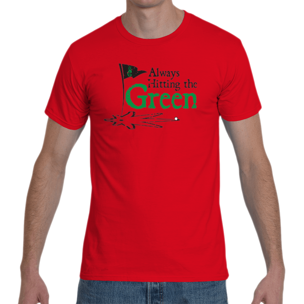 Always Hitting the Green (Black) Cotton T-Shirt