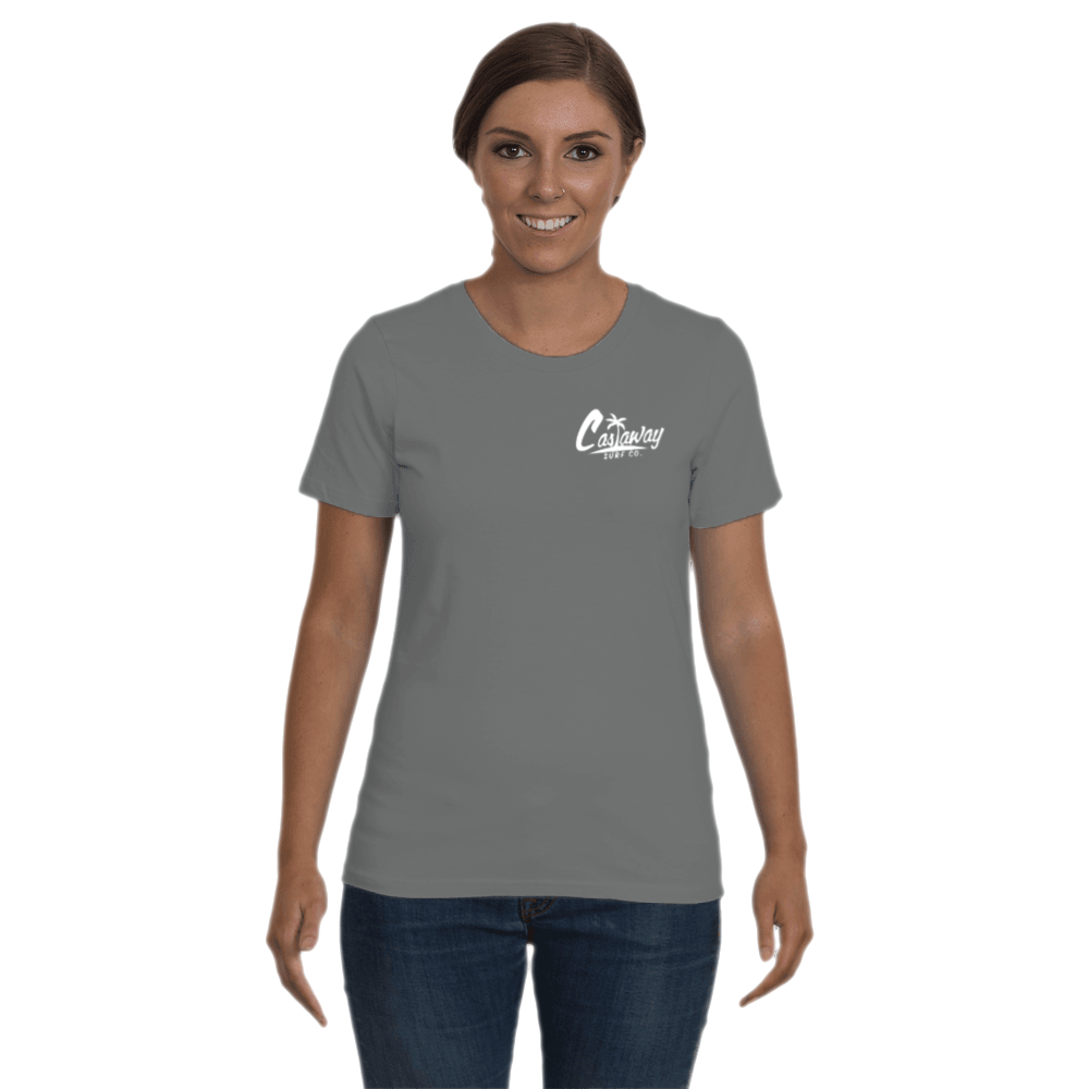 Women's Castaway Surf Box Logo (White) Cotton T-Shirt