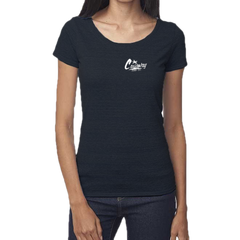 Women's Castaway Surf Small Logo (White) Bamboo T-Shirt