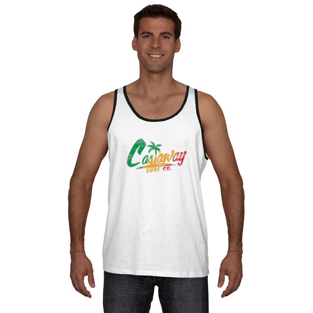 Castaway Surf Logo (Rasta Edition) Cotton Tank Top