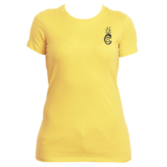 Women's Pineapple Letters (Black) Cotton T-Shirt