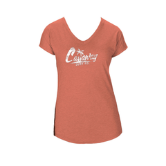 Women's Castaway Surf Logo (White) Cotton T-Shirt